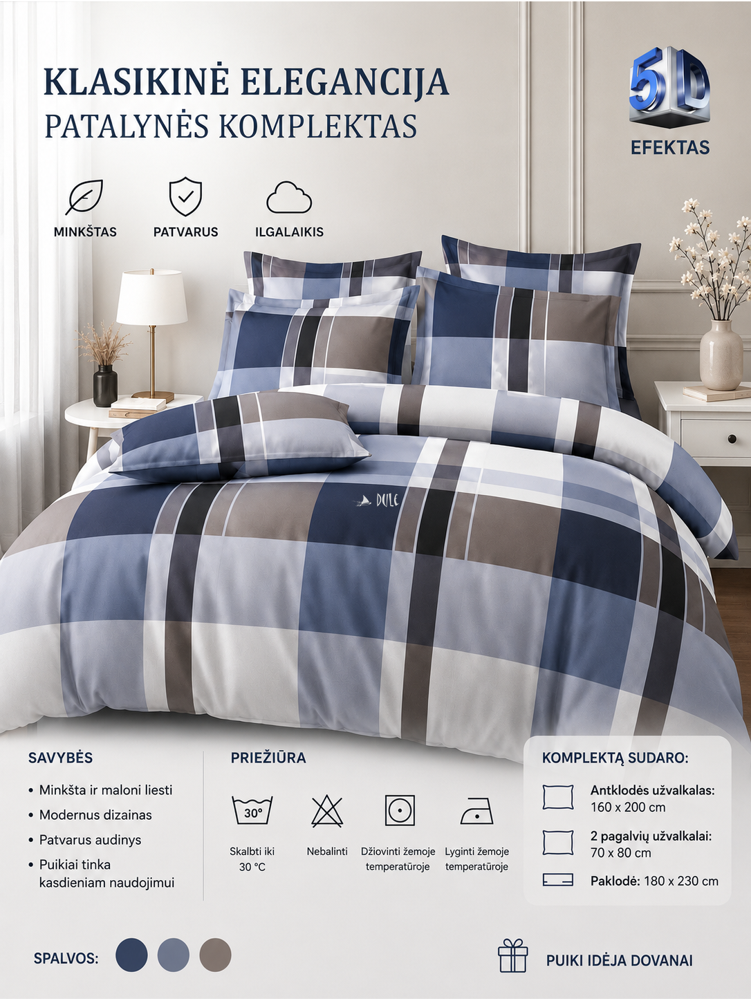 Patalynės komplektas „Klasikinė elegancija“ 5D